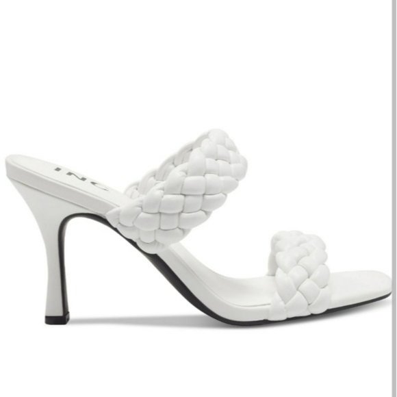 INC International Concepts Lyra Braided Sandals White -8.5 - Picture 2 of 9